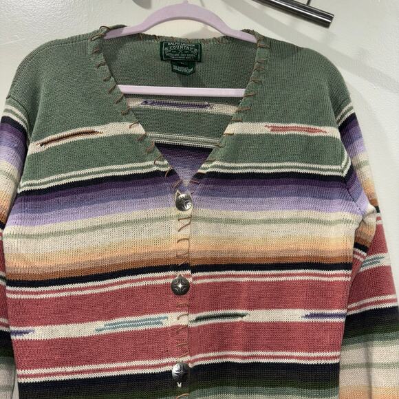 Ralph Lauren Country 90s Vintage Rare Western Aztec Southwest Sweater Cardigan - Picture 9 of 15